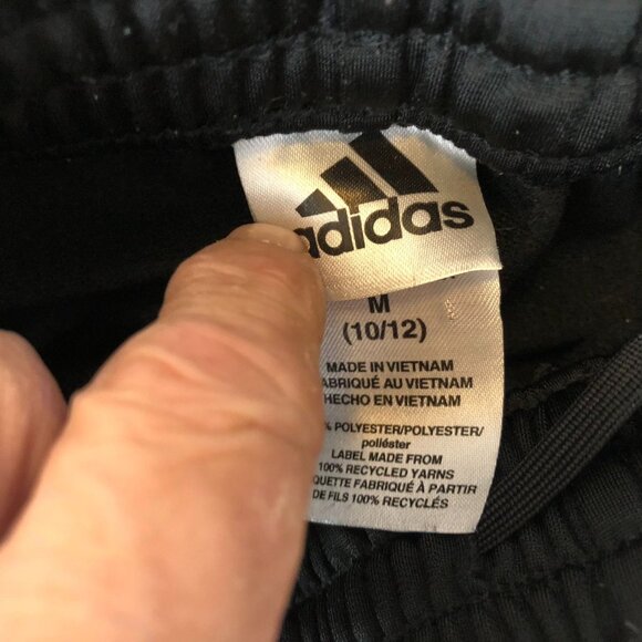 Adidas Youth Jogger Boys Medium (10/12) Black Embroidered Pull On - Picture 6 of 13